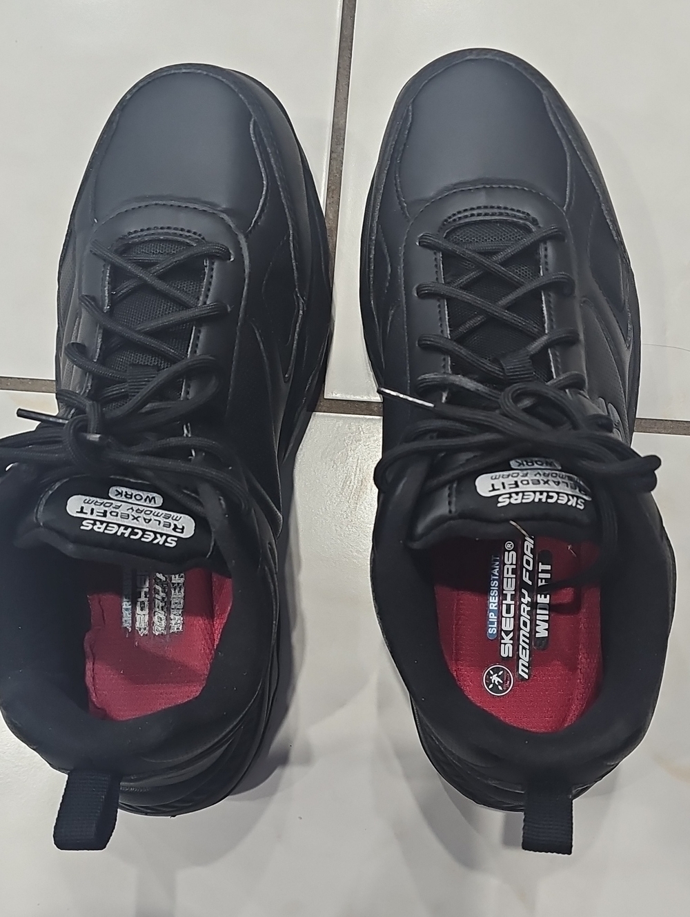 Skechers Men's Black Athletic Sneakers with Red Insole